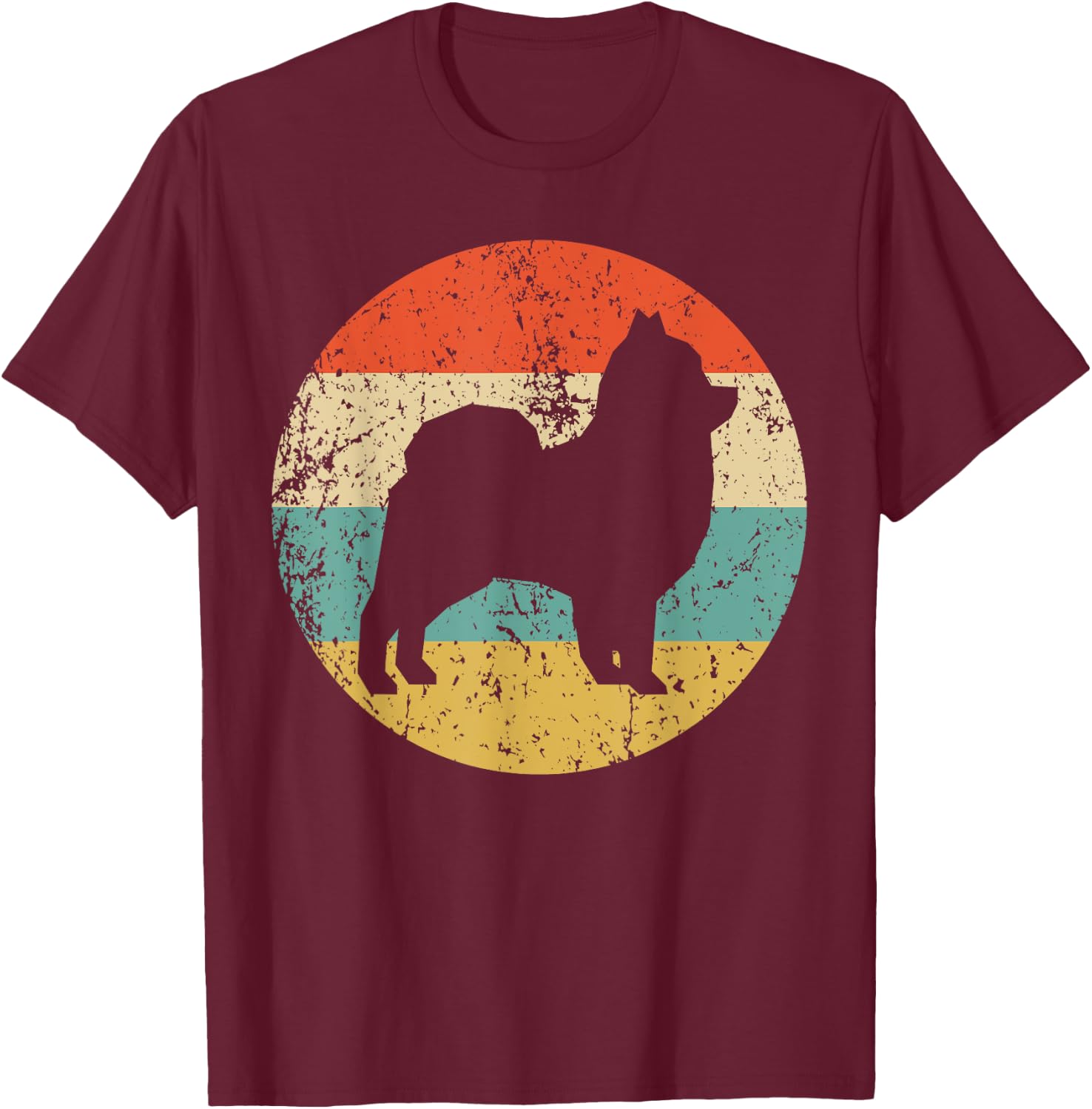 Pomeranian Retro Style Dog T-Shirt - T-Shirt | Maroon