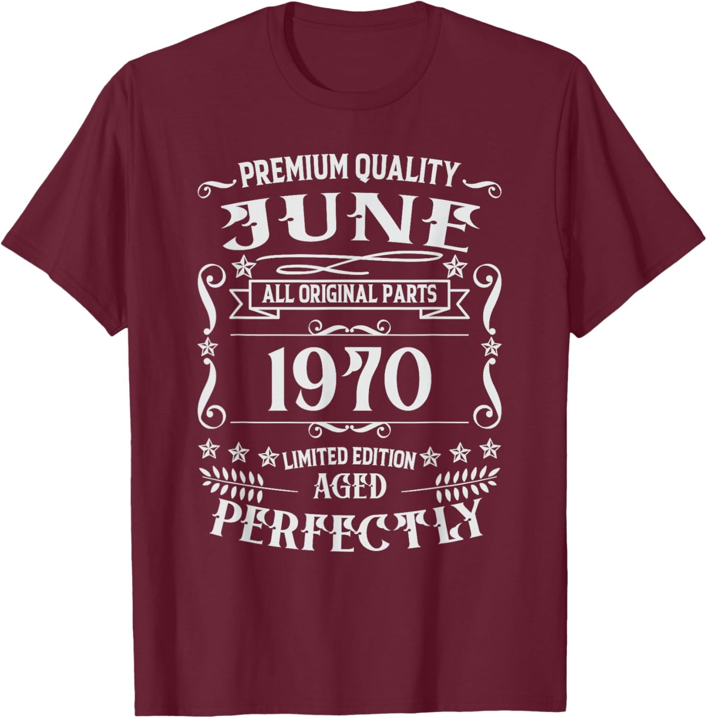Awesome 56th Birthday Legends were Born in June 1970 T-Shirt - T-Shirt | Maroon