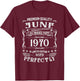 Awesome 56th Birthday Legends were Born in June 1970 T-Shirt - T-Shirt | Maroon
