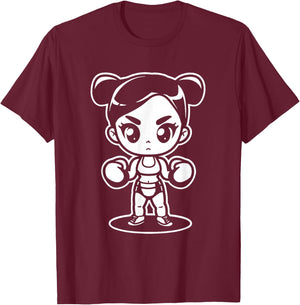 Funny Boxing Girl Sparring for Girls T-Shirt - T-Shirt | Maroon