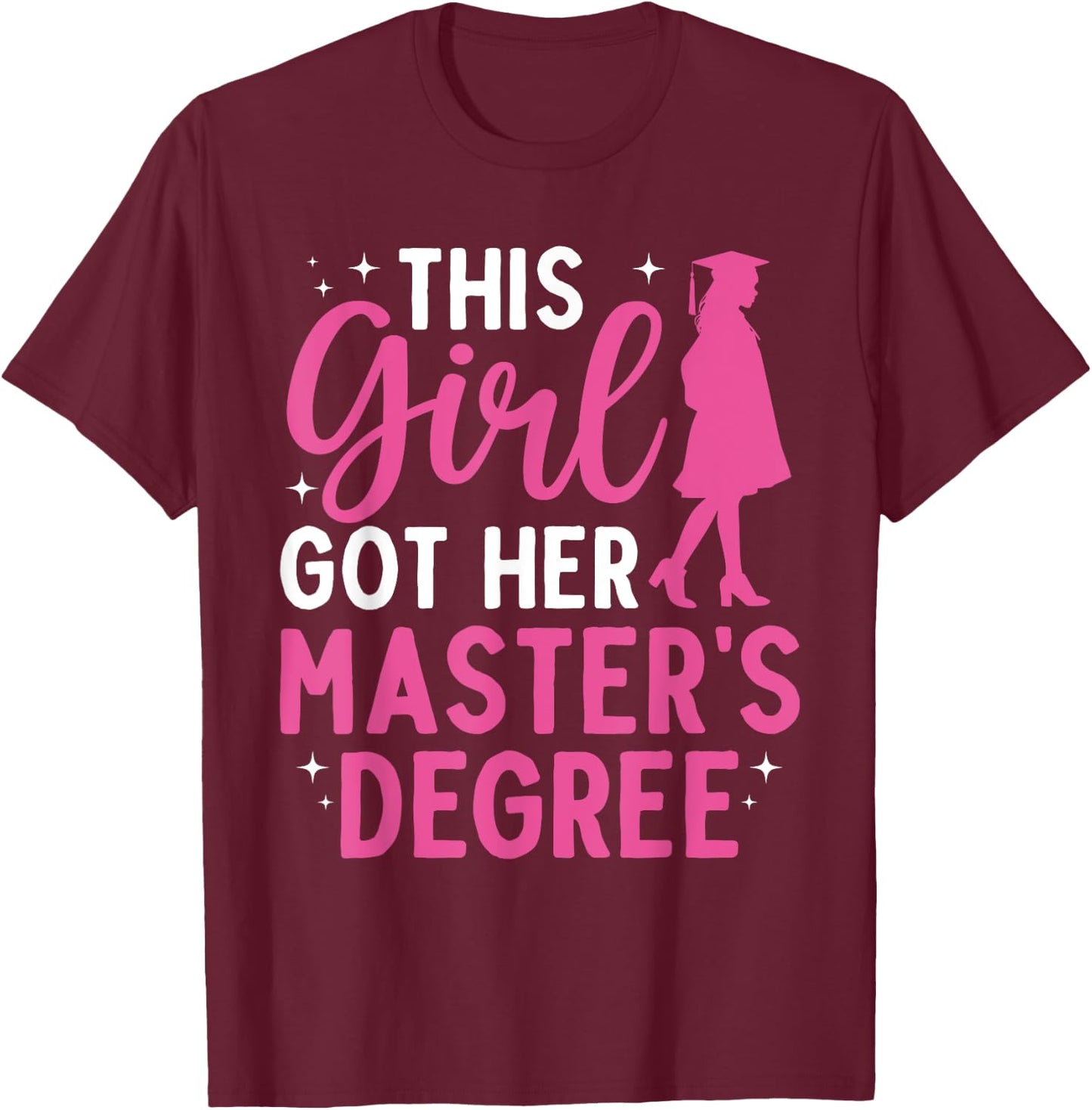 Masters Degree Art Girls Masters Degree Graduation T-Shirt - T-Shirt | Maroon