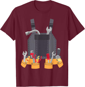 Mechanic Uniform Coveralls Halloween Costume for Kids Adults T-Shirt - T-Shirt | Maroon