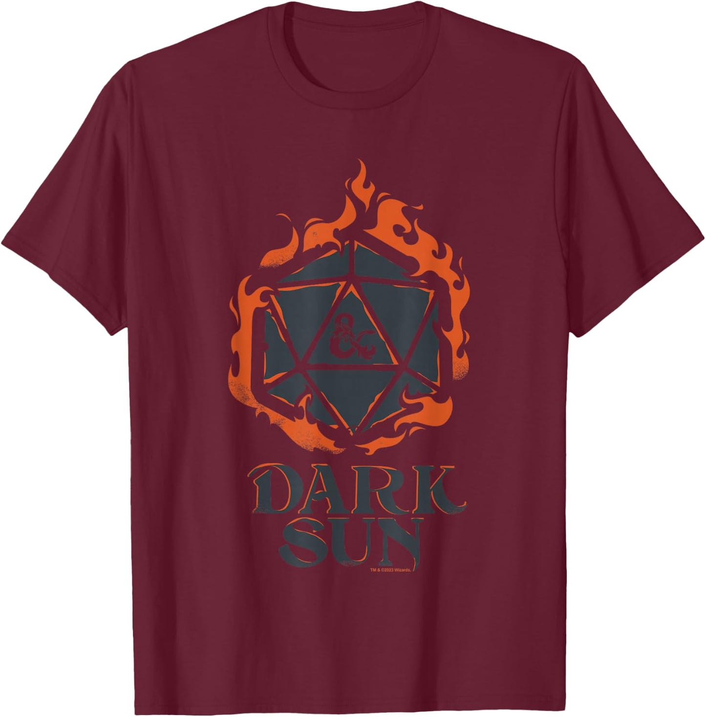 Dungeons & Dragons 50th Anniversary D20 Dark Sun Vintage T-Shirt - T-Shirt | Maroon