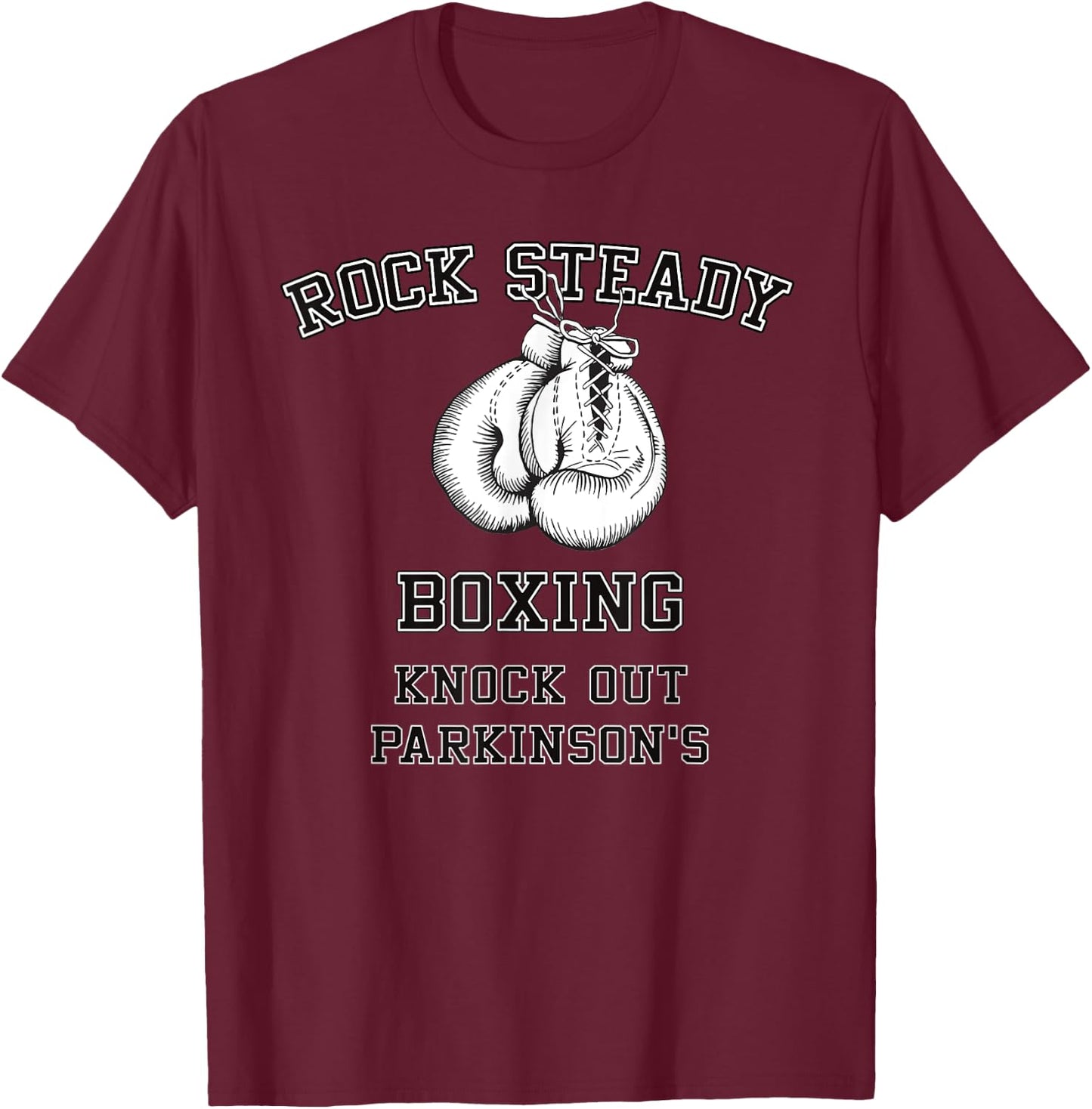 Rock Steady Boxing Knock Out Parkinson's Shirt T-Shirt - T-Shirt | Maroon