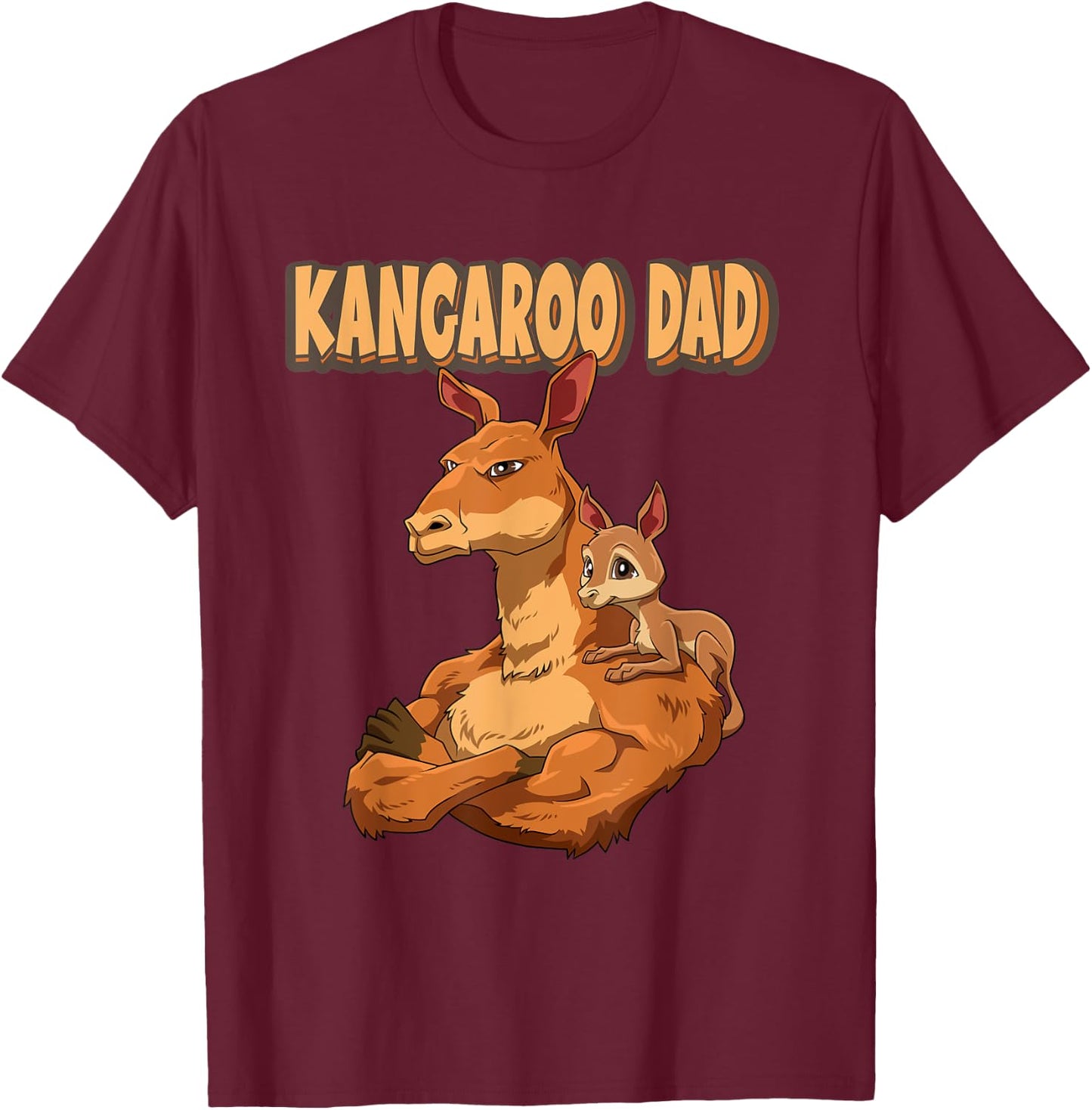 Kangaroo Dad for Daddy T-Shirt - T-Shirt | Maroon