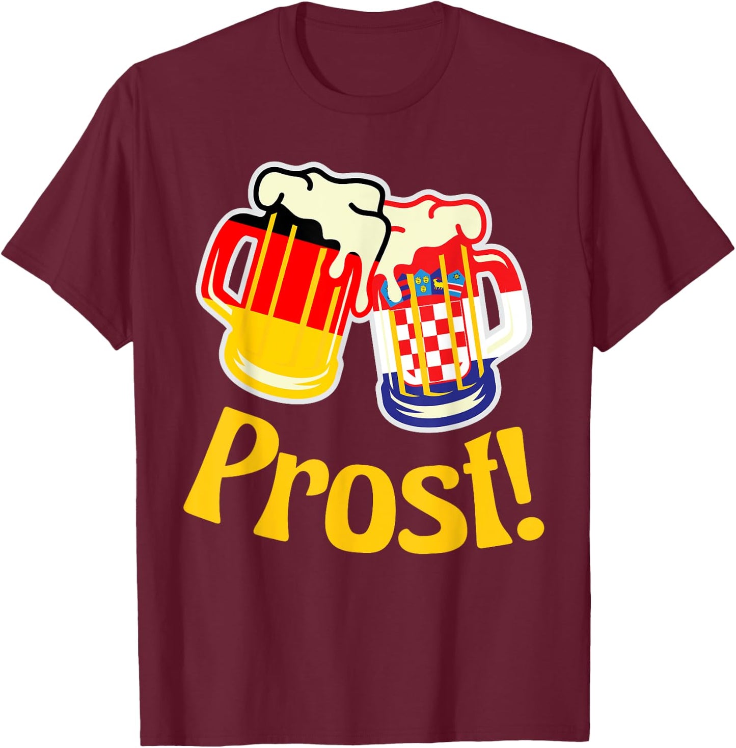 Oktoberfest - Prost! Deutschland und Kroatien T-Shirt - T-Shirt | Maroon