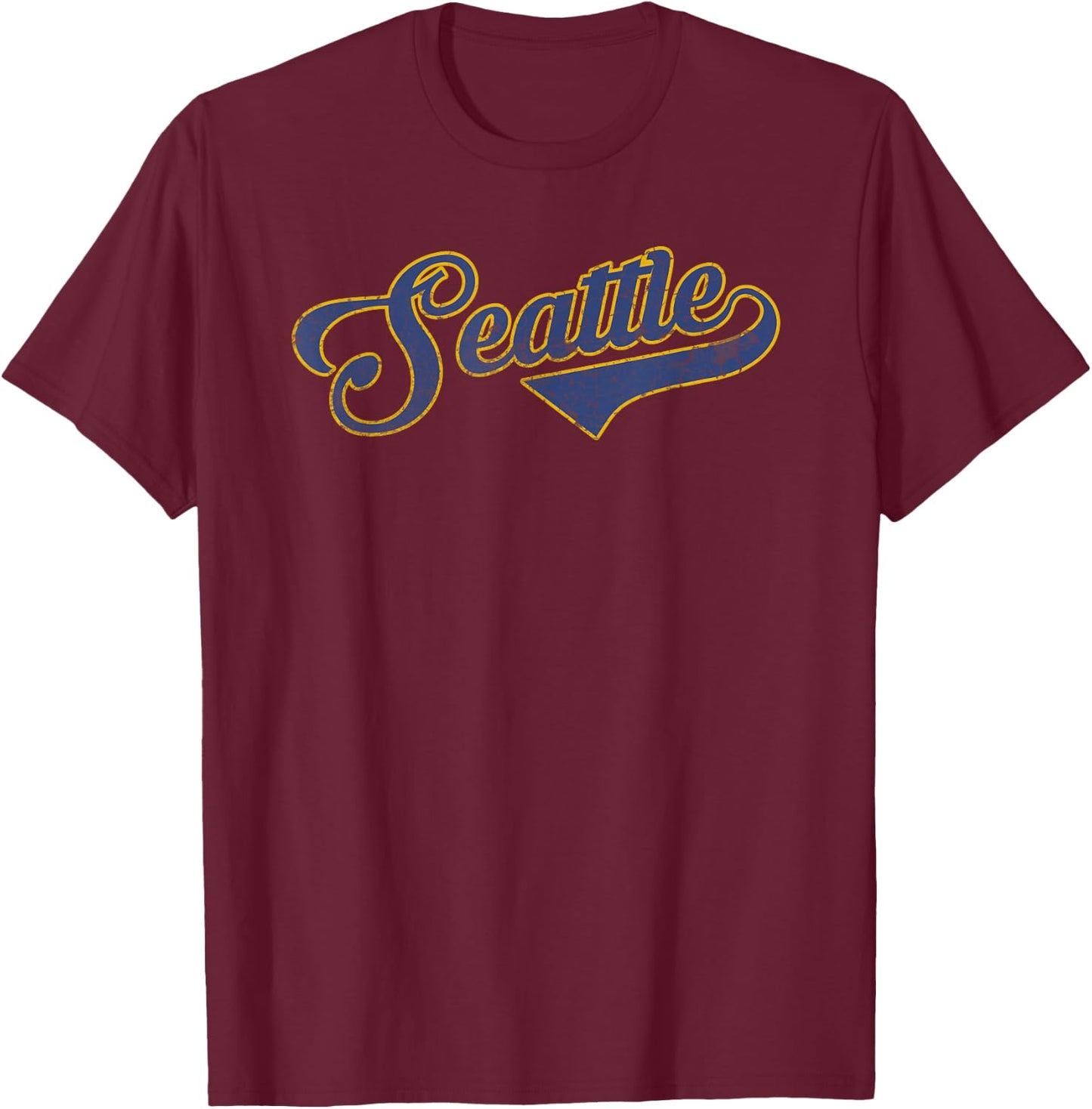 Seattle baseball retro vintage city T-Shirt - T-Shirt | Maroon