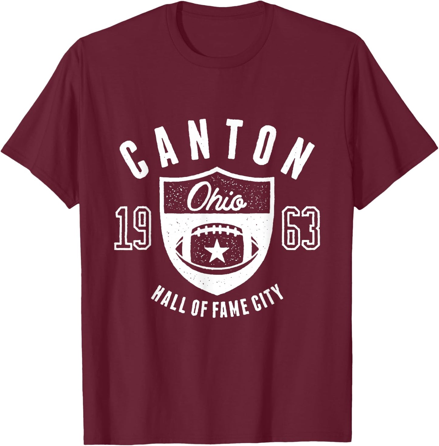 Canton Ohio City 1963 Vintage Athletic Style T-Shirt - T-Shirt | Maroon