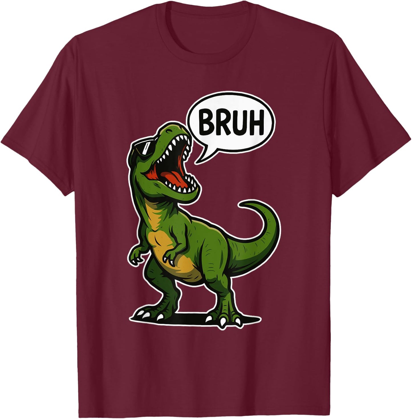 Cool Bruh Dinosaur T-Rex Men Women Kids Teens Funny Dinosaur T-Shirt - T-Shirt | Maroon