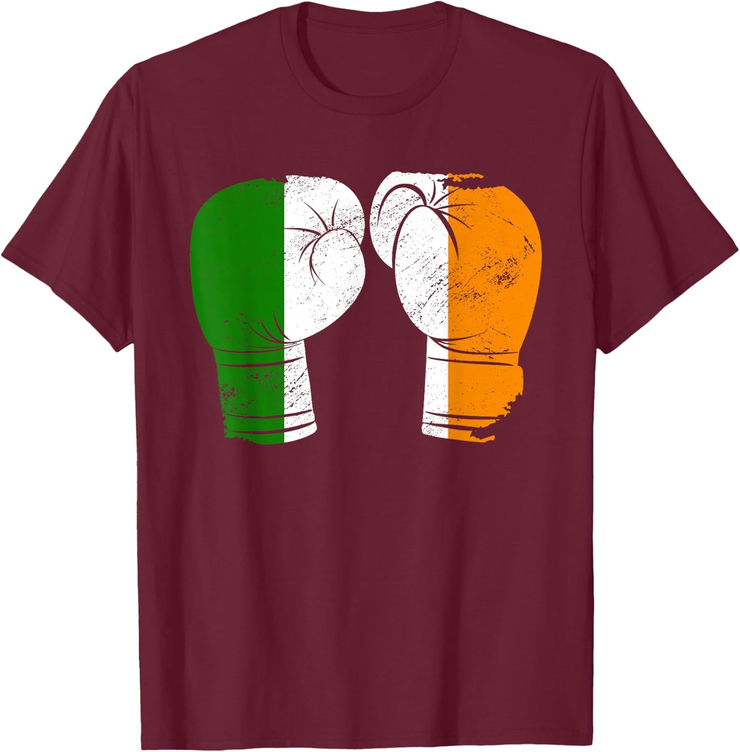 Cool Ireland Flag Vintage Irish Flag Boxing Gloves Boxer T-Shirt - T-Shirt | Maroon