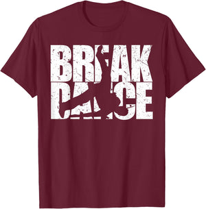 Break Dance Retro Windmill Hip Hop Gift Kids , Black, S T-Shirt - T-Shirt | Maroon