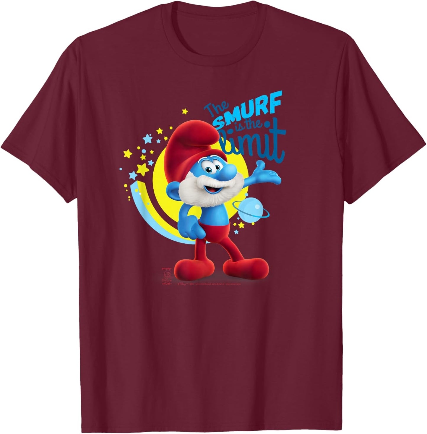 The Smurfs Papa Smurf The Smurf is The Limit T-Shirt - T-Shirt | Maroon