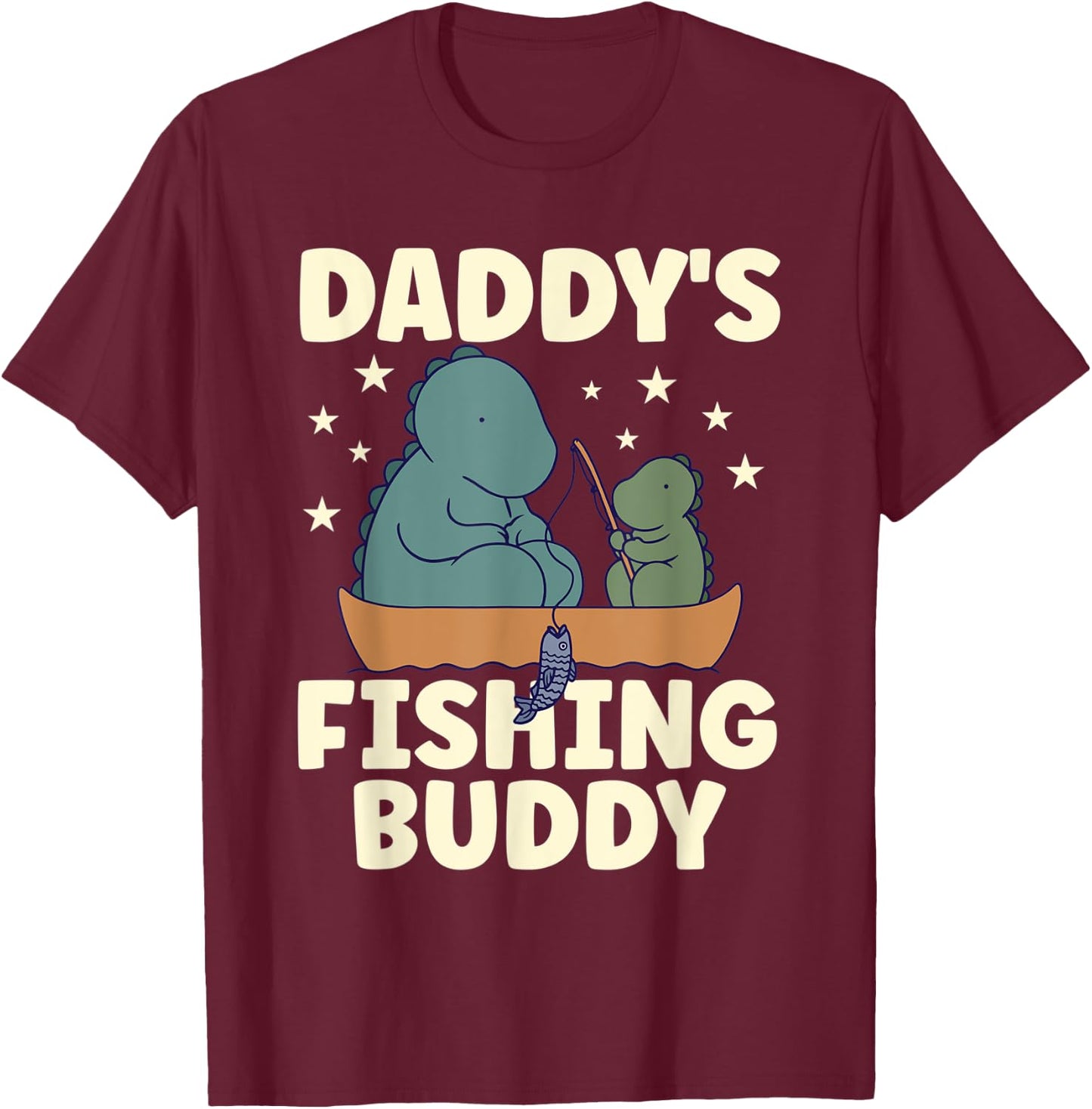 Daddy's Fishing Buddy Apparel for Fisherman Accessories Kids T-Shirt - T-Shirt | Maroon