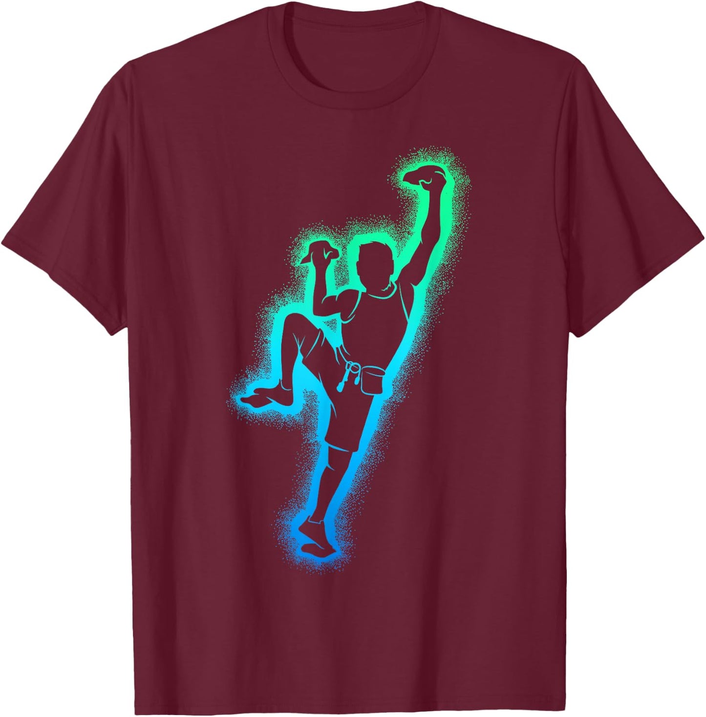 Climbing Climber Escalator , Black, S T-Shirt - T-Shirt | Maroon