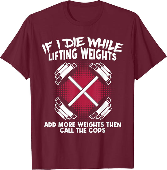 Shhh I'm Doing Math Weight Lifting Gym Lover Motivation T-Shirt - T-Shirt | Maroon