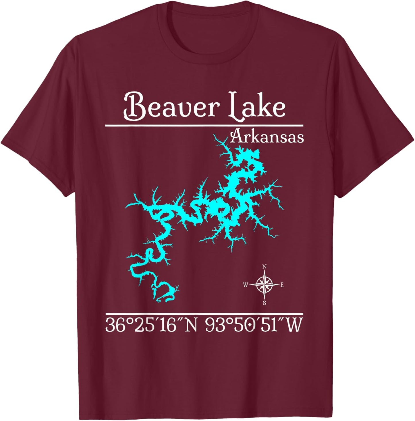 Beaver lake, Arkansas T-Shirt - T-Shirt | Maroon