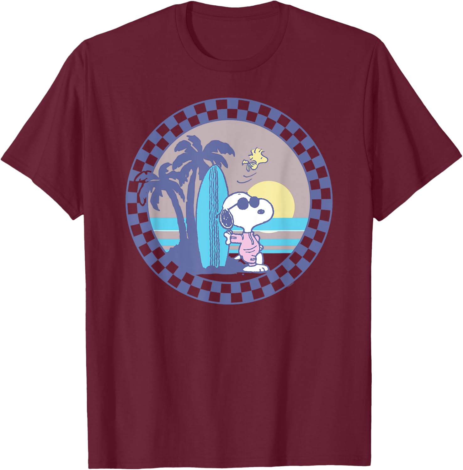 Peanuts Snoopy Surf's Up T-Shirt - T-Shirt | Maroon