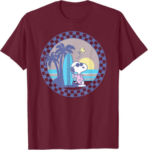 Peanuts Snoopy Surf's Up T-Shirt - T-Shirt | Maroon