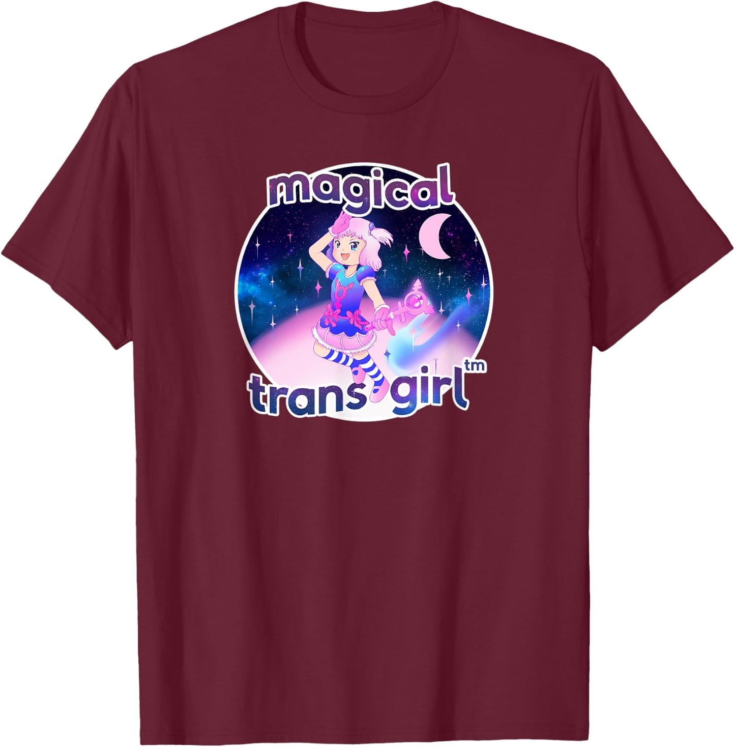 Magical Trans Girl Kawaii Trans Pride Premium , black T-Shirt - T-Shirt | Maroon