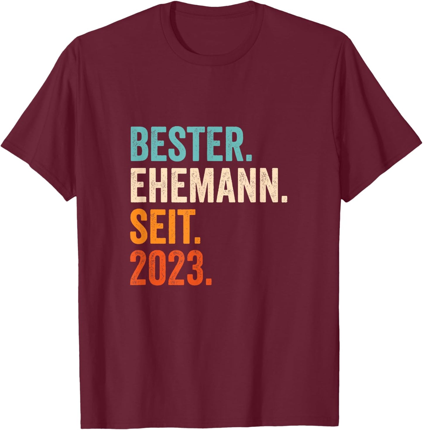 Bester Ehemann Seit 2023 | 3 Hochzeitstag 3 Jahre T-Shirt - T-Shirt | Maroon