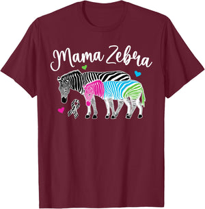 Mama Zebra Rare Disease Warrior Rare Disease Awareness T-Shirt - T-Shirt | Maroon