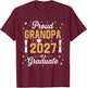 Proud Grandpa of a Class of 2027 Family Graduate Senior 2027 T-Shirt - T-Shirt | Maroon
