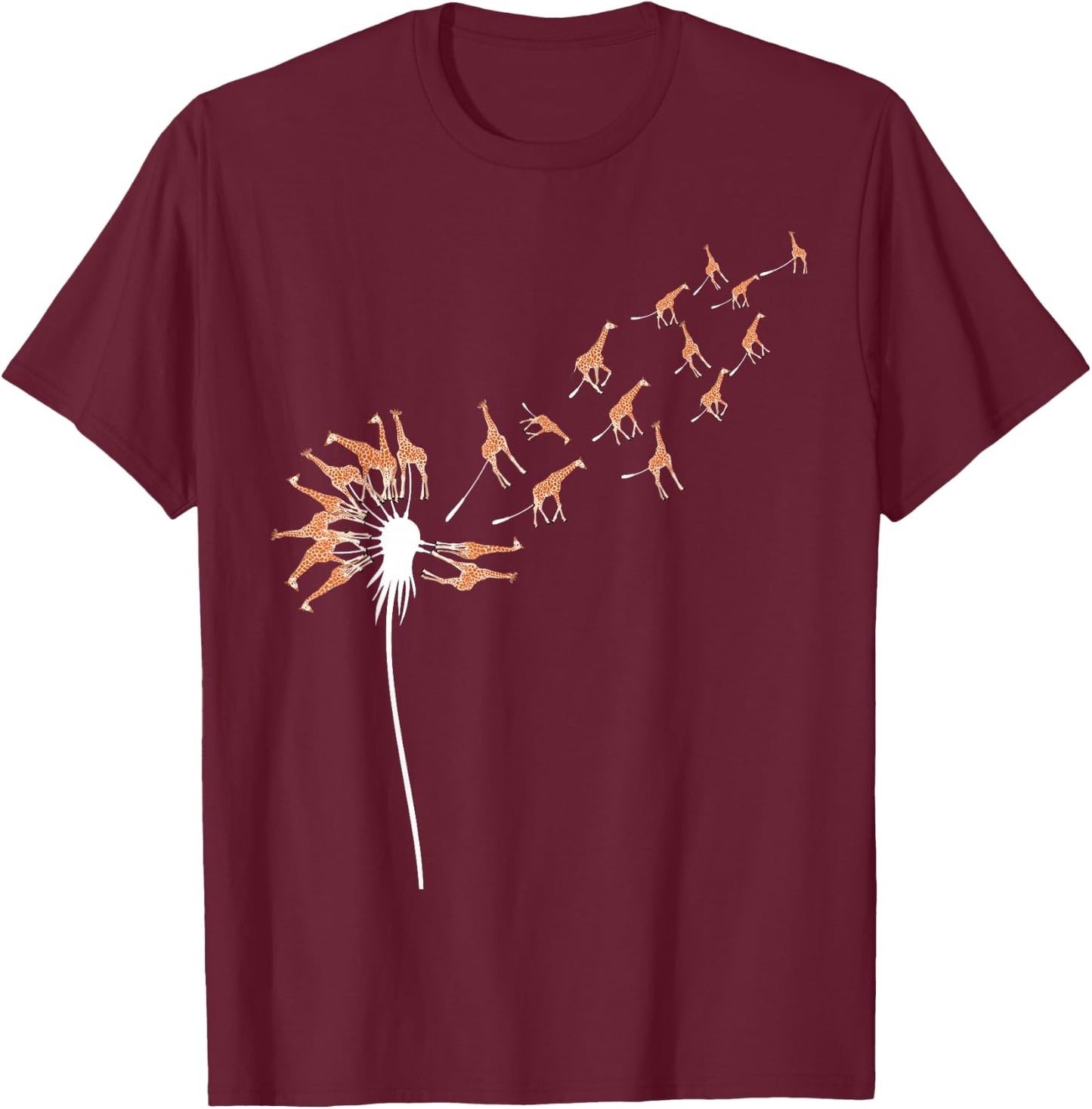 Dandelion Giraffes Stuff for Giraffe Lover | Giraffe T-Shirt - T-Shirt | Maroon