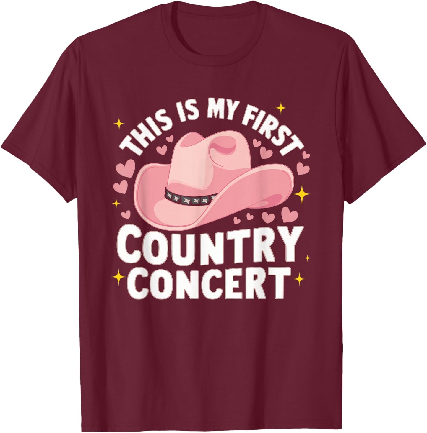This Is My First Country Concert T-Shirt - T-Shirt | Maroon