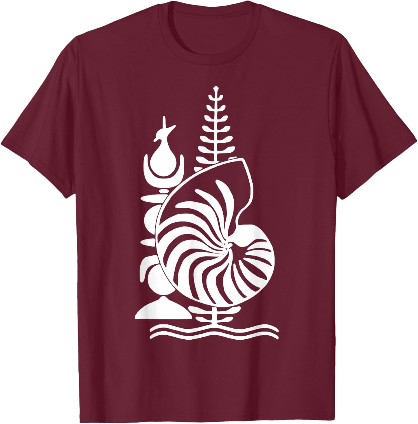 Kanak Emblem New Caledonia Gift, Black, S T-Shirt - T-Shirt | Maroon