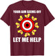 Duck Target Training Novelty (Art on back of shirt) T-Shirt - T-Shirt | Maroon