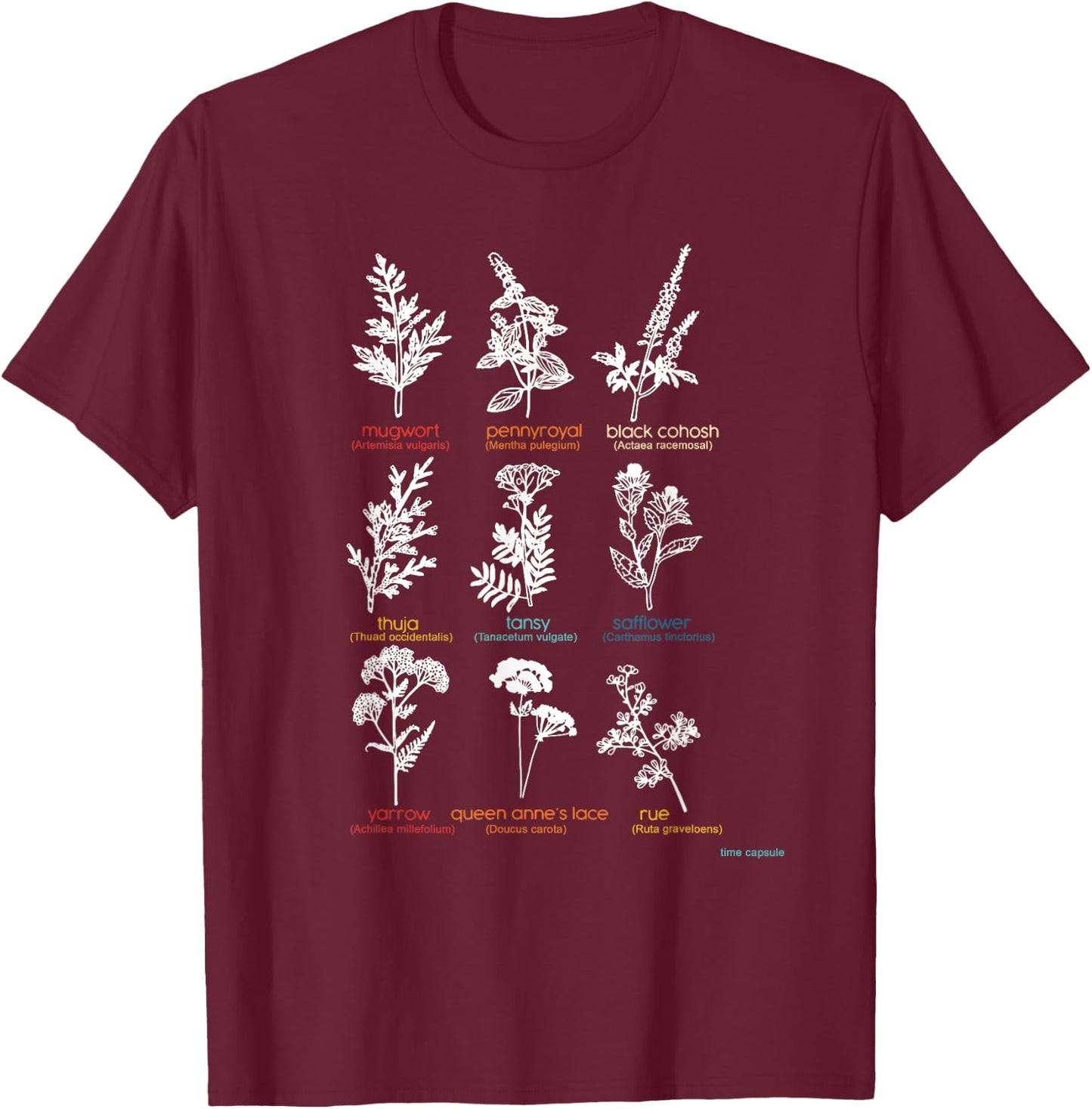 Mugwort Pennyroyal Black Cohosh Herbs Lovers T-Shirt - T-Shirt | Maroon