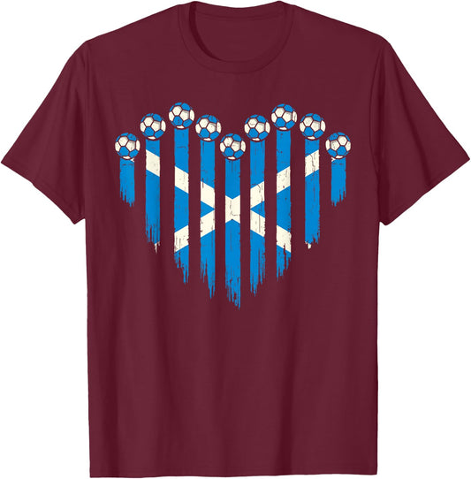 Scottish Flag Novelty Scotland T-Shirt - T-Shirt | Maroon