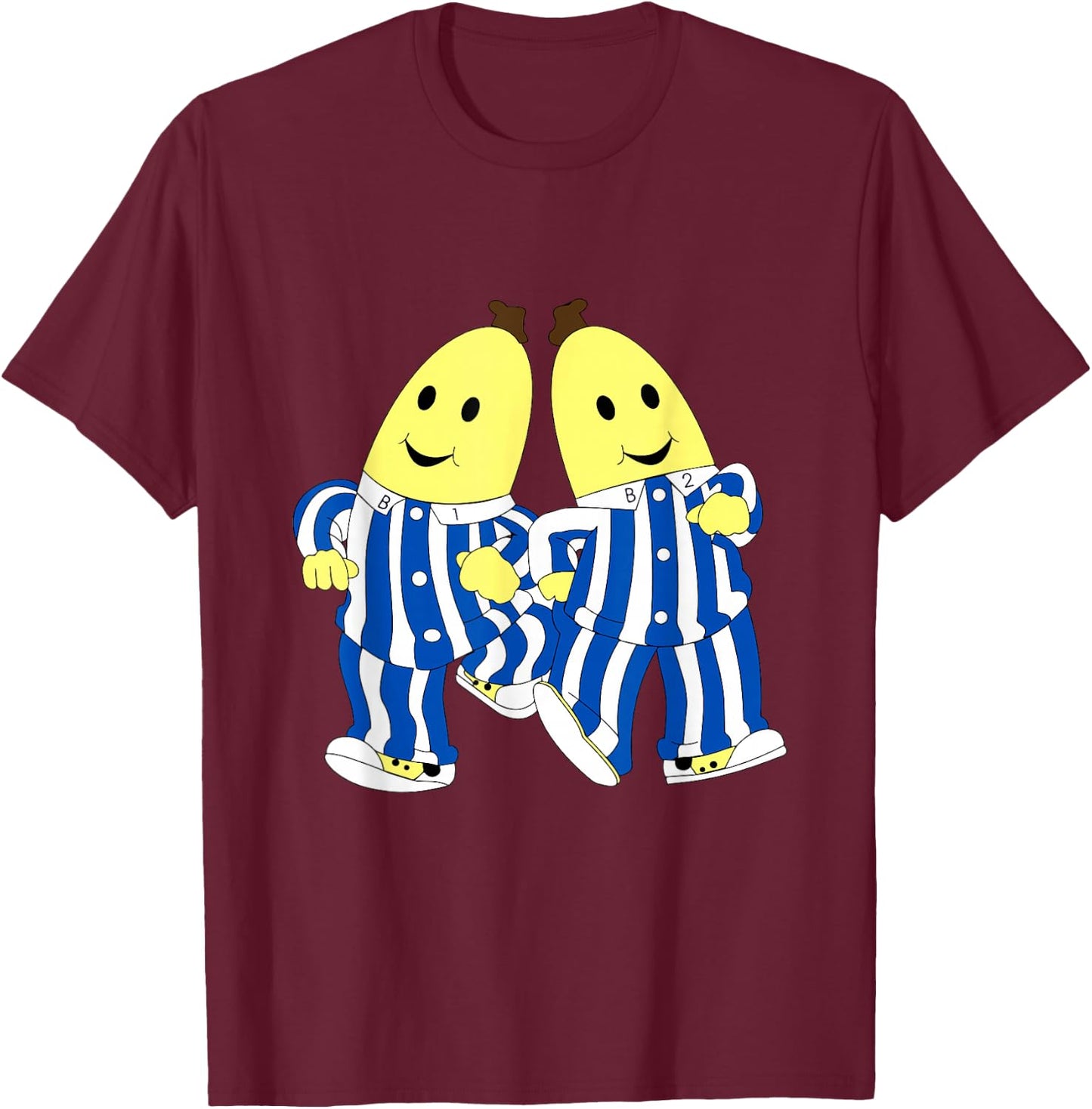 Funny Cute Stars B1 B2 Banana in Pajama , black T-Shirt - T-Shirt | Maroon