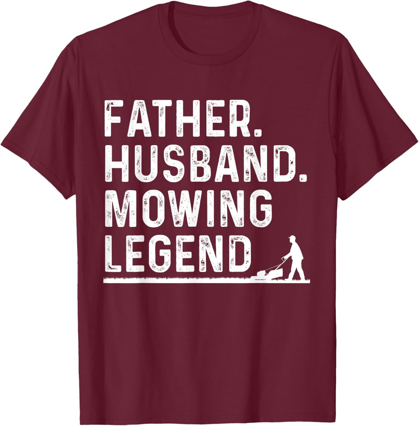 Funny Lawn Mower Design Dad Lawn Mowing Landscaping T-Shirt - T-Shirt | Maroon