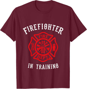 Firefighter for Kids Cute Toddler Fire Fighter T-Shirt - T-Shirt | Maroon