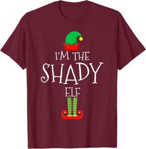 I'm The Shady Elf Christmas Matching Family Group T-Shirt - T-Shirt | Maroon