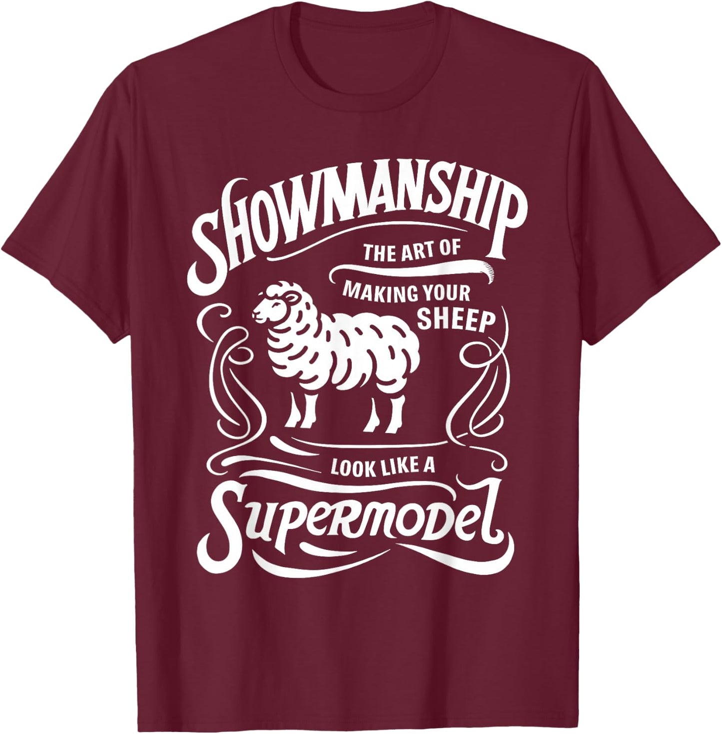 Showmanship Definition Fair Animal Show Sheep Livestock Show T-Shirt - T-Shirt | Maroon