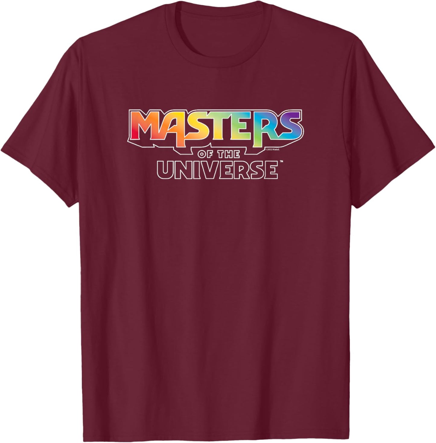 Masters Of The Universe Rainbow Logo , black T-Shirt - T-Shirt | Maroon