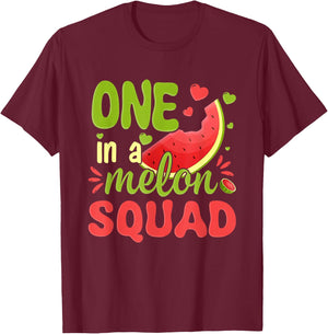 One in a Melon Squad 1st Birthday Party Family Matching T-Shirt - T-Shirt | Maroon