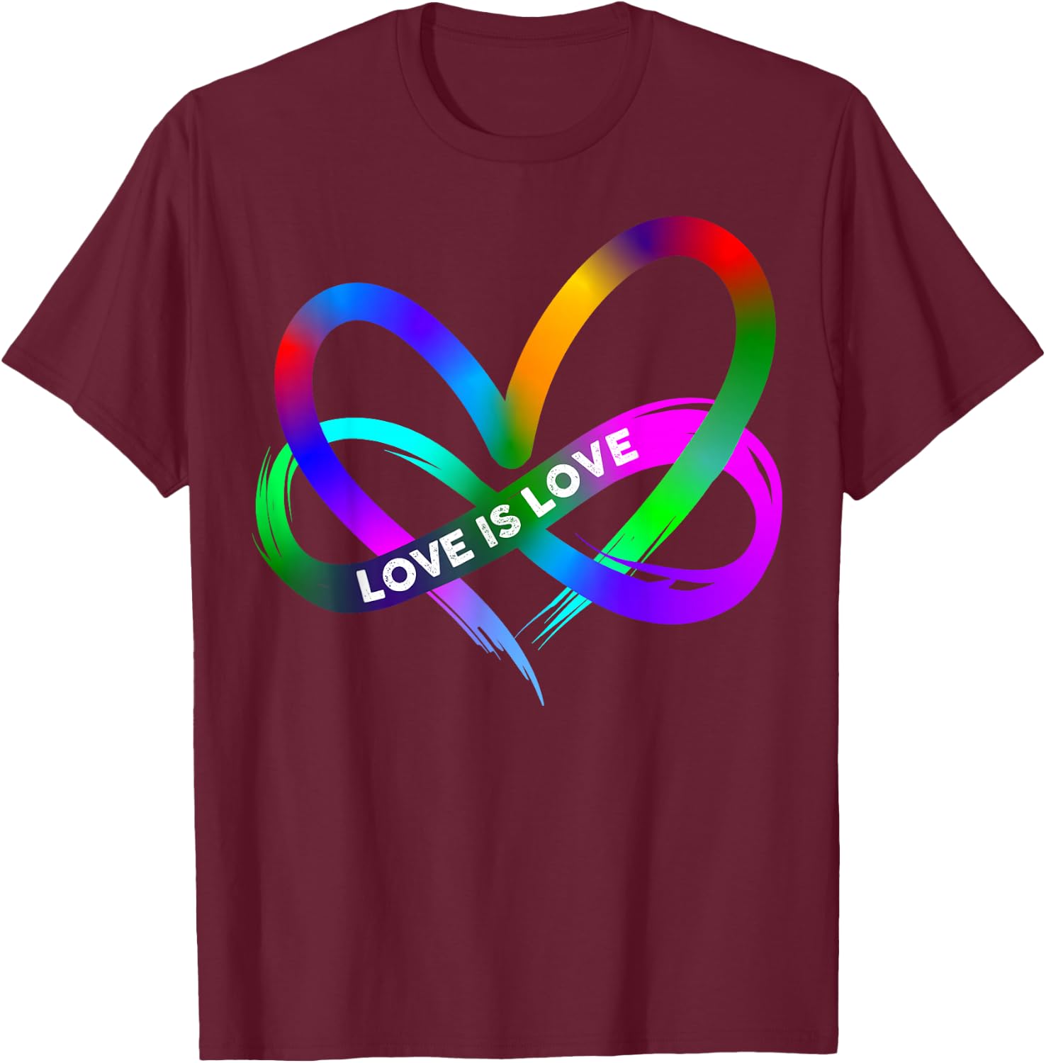 Pride Monat LGBT Straight Heart with Love Is Love , black T-Shirt - T-Shirt | Maroon