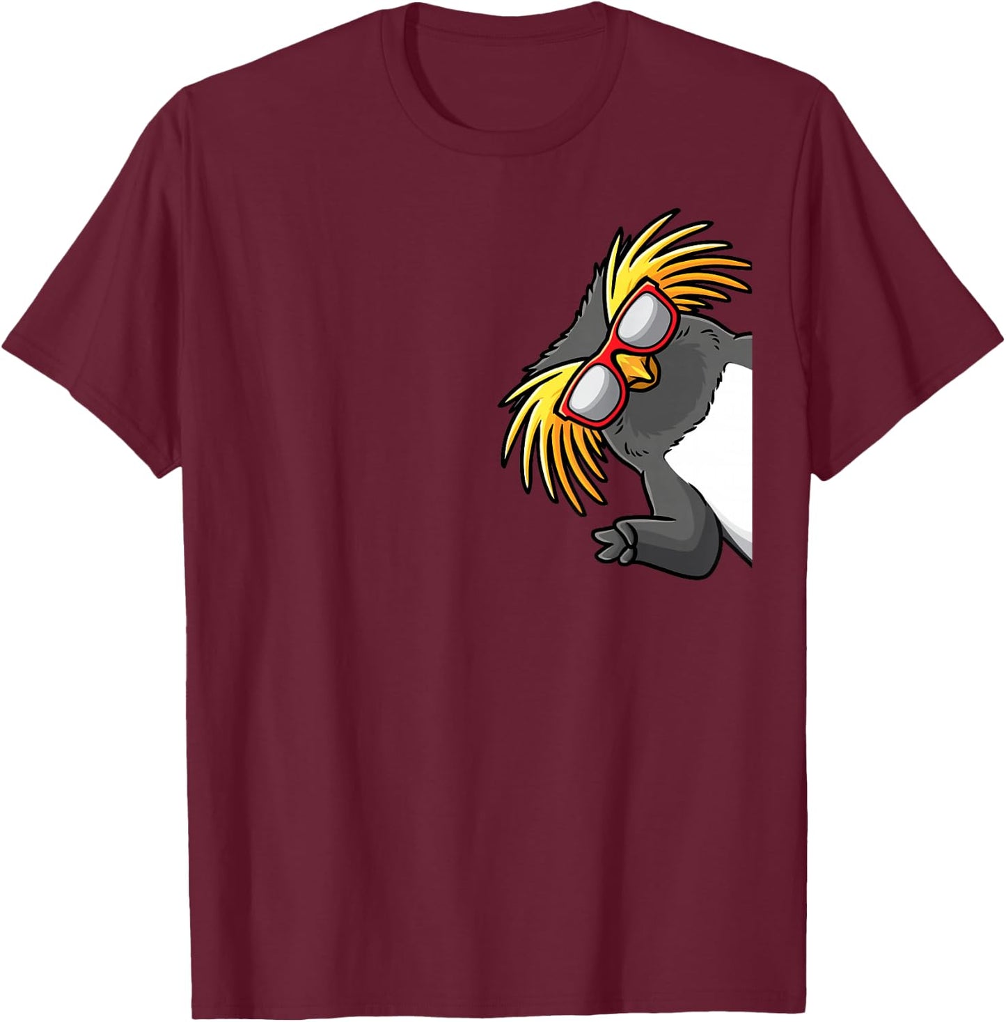 Tristan Penguin Northern Rock Penguin From Side T-Shirt - T-Shirt | Maroon