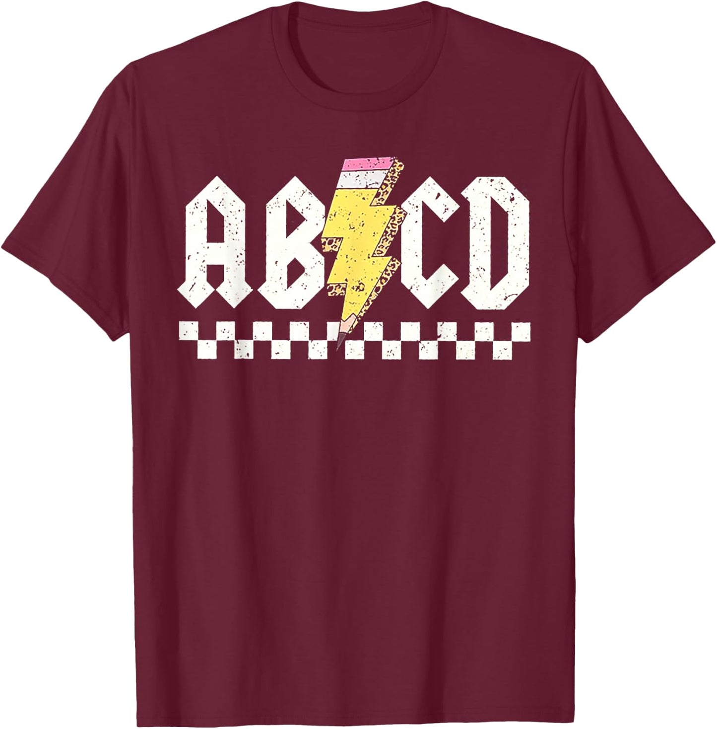 ABCD Teacher T-Shirt - T-Shirt | Maroon