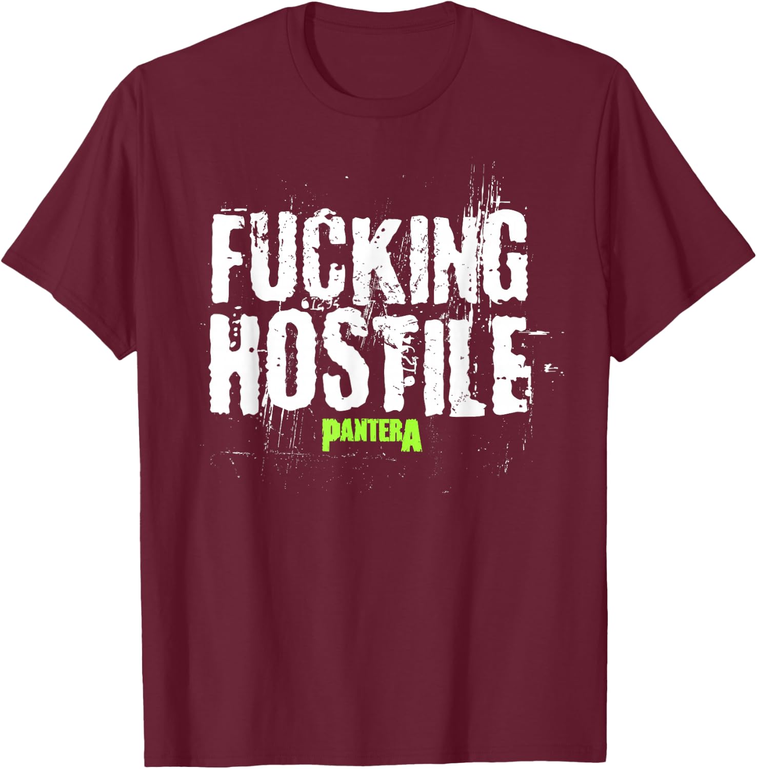 Pantera Official F-ing Hostile , black T-Shirt - T-Shirt | Maroon