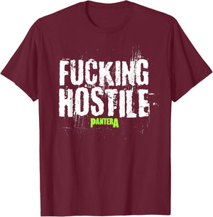 Pantera Official F-ing Hostile , black T-Shirt - T-Shirt | Maroon