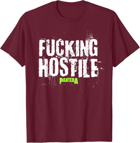 Pantera Official F-ing Hostile , black T-Shirt - T-Shirt | Maroon