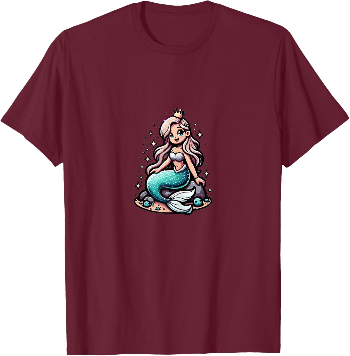 Mermaid - Magic Of The Deep Sea T-Shirt - T-Shirt | Maroon