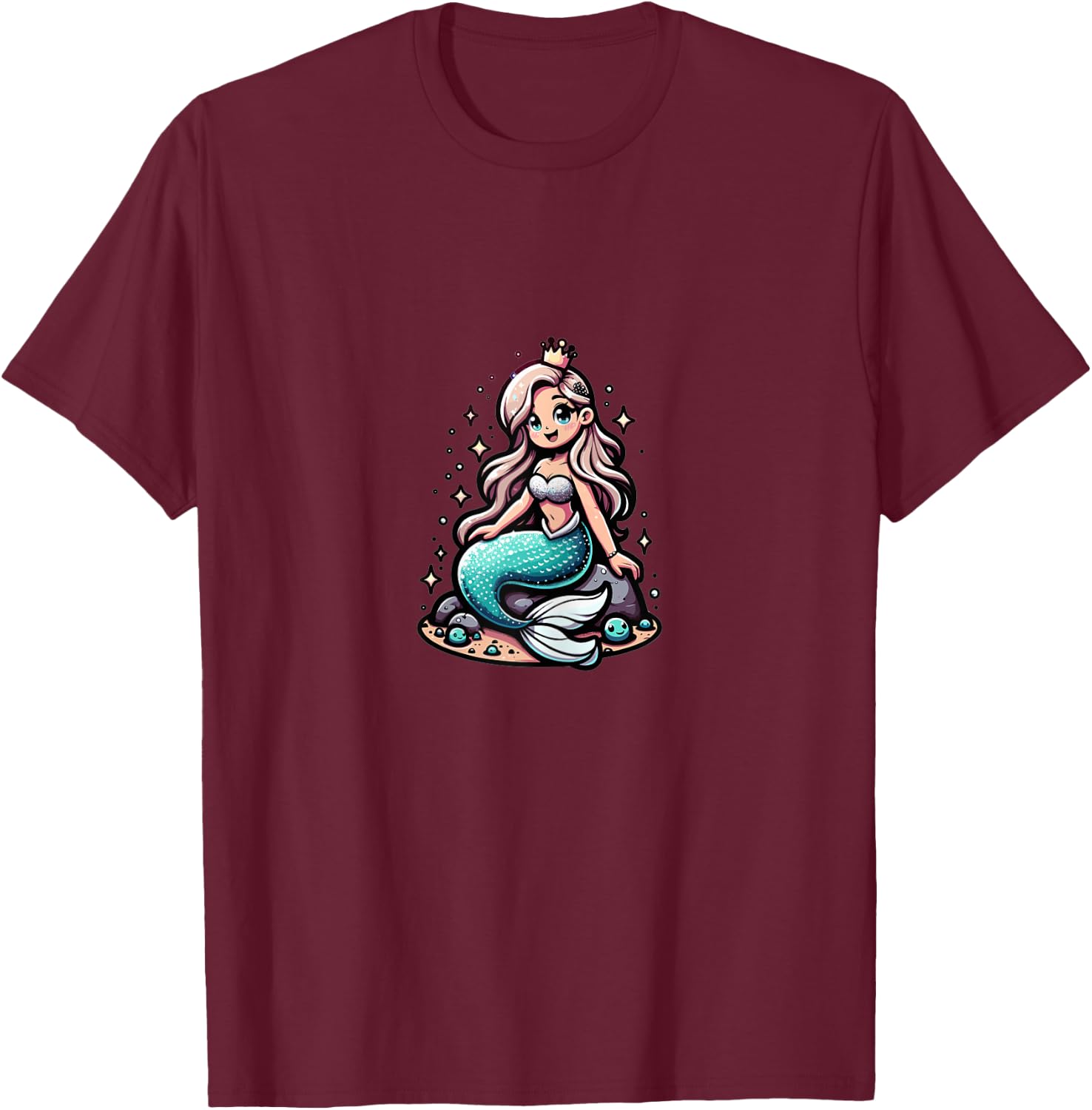 Mermaid - Magic Of The Deep Sea T-Shirt - T-Shirt | Maroon