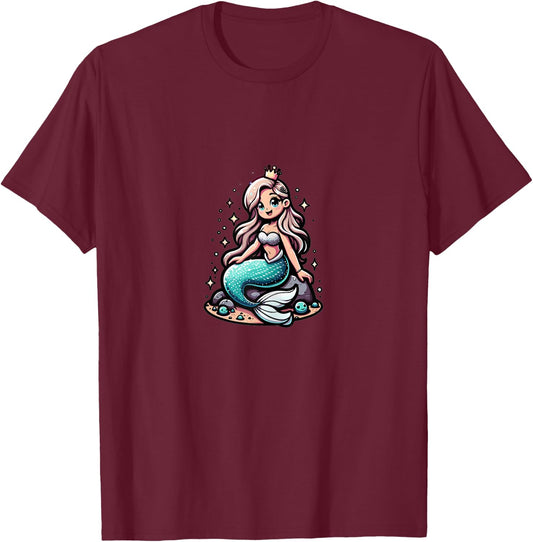 Mermaid - Magic Of The Deep Sea T-Shirt - T-Shirt | Maroon