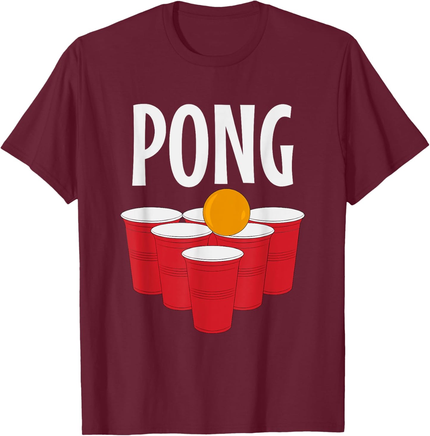 Funny Beer Pong drinking Halloween Carnival Partner Costume T-Shirt - T-Shirt | Maroon