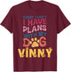 Dog Name Vinny Personalised Gift Busy With My Dog Vinny Women Kids T-Shirt - T-Shirt | Maroon